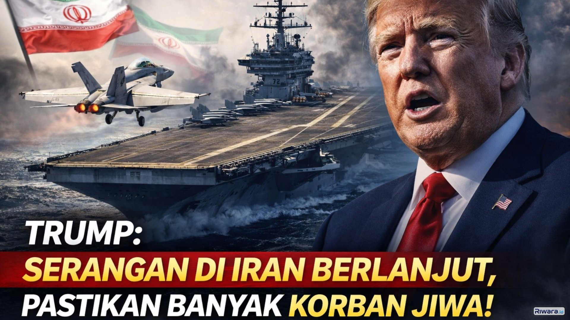 Presiden AS pastikan operasi militer terus berjalan, akui tiga tentara tewas dan peringatkan potensi korban tambahan.